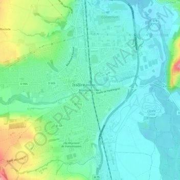 Topografische Karte Moulin des Filoirs, Höhe, Relief