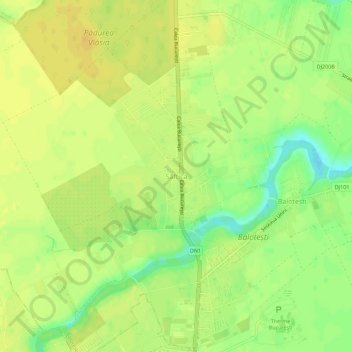 Topografische Karte Săftica, Höhe, Relief