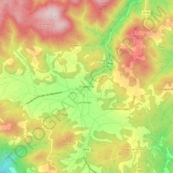 Topografische Karte Il Gabellino, Höhe, Relief