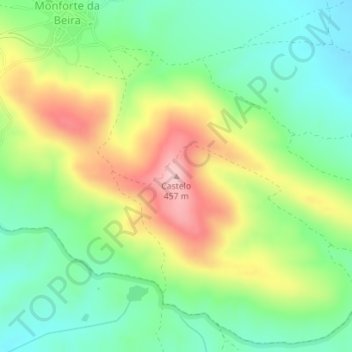 Topografische Karte Castelo, Höhe, Relief