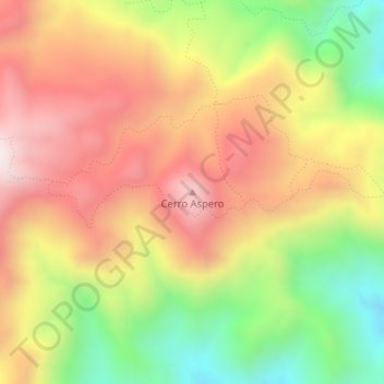 Topografische Karte Cerro Aspero, Höhe, Relief