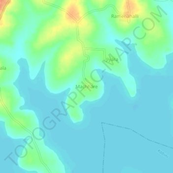 Topografische Karte Machhare, Höhe, Relief
