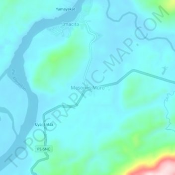 Topografische Karte Mesones Muro, Höhe, Relief