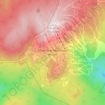 Topografische Karte Silver Star Mountain Resort, Höhe, Relief