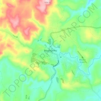 Topografische Karte Nqanqarhu, Höhe, Relief