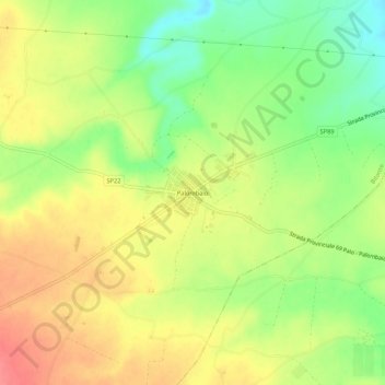 Topografische Karte Palombaio, Höhe, Relief