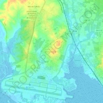 Topografische Karte Montenegro, Höhe, Relief