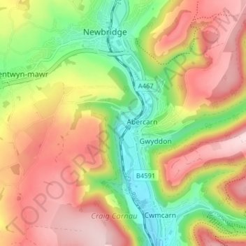 Topografische Karte West End, Höhe, Relief
