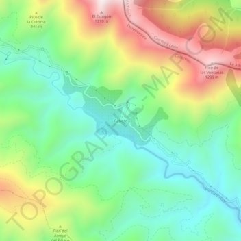 Topografische Karte Cabezo, Höhe, Relief