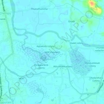 Topografische Karte IHDP Colony(2), Höhe, Relief