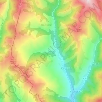 Topografische Karte Cucuta, Höhe, Relief