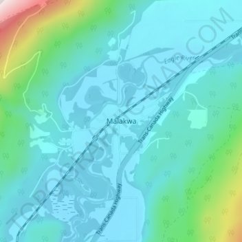 Topografische Karte Malakwa, Höhe, Relief