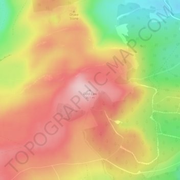 Topografische Karte Cold Law, Höhe, Relief