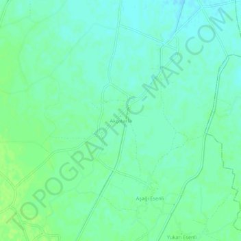 Topografische Karte Akçatarla, Höhe, Relief