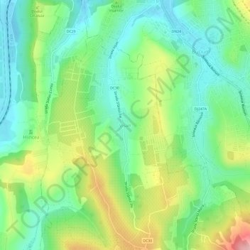 Topografische Karte Vișan, Höhe, Relief