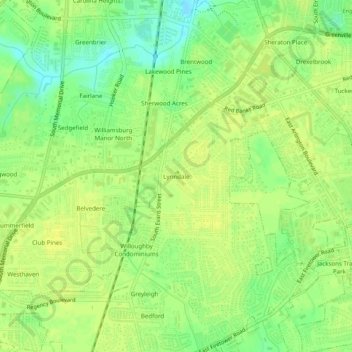 Topografische Karte Lynndale, Höhe, Relief