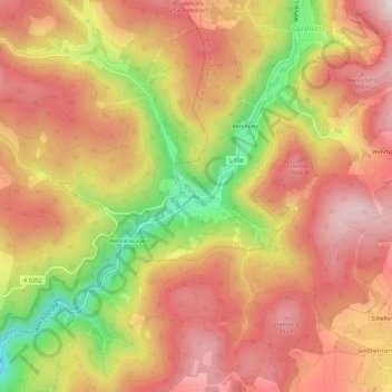 Topografische Karte Au, Höhe, Relief
