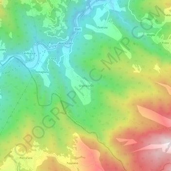 Topografische Karte Gramizzola, Höhe, Relief