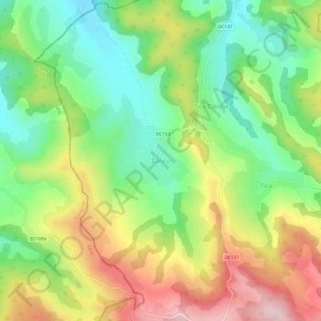 Topografische Karte Dâncu, Höhe, Relief