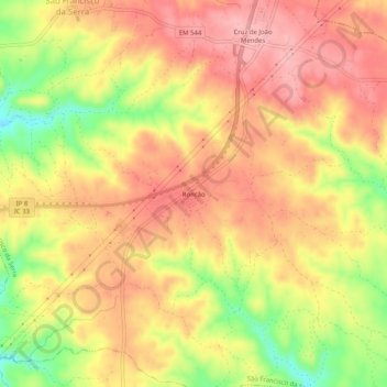 Topografische Karte Roncão, Höhe, Relief