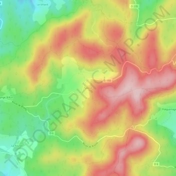 Topografische Karte Sonne, Höhe, Relief