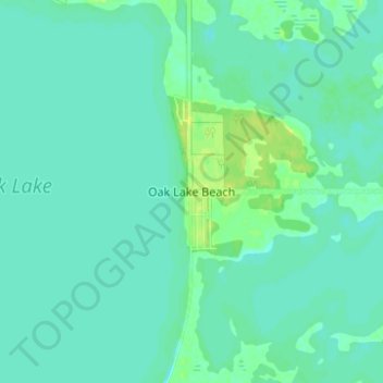 Topografische Karte Oak Lake Beach, Höhe, Relief