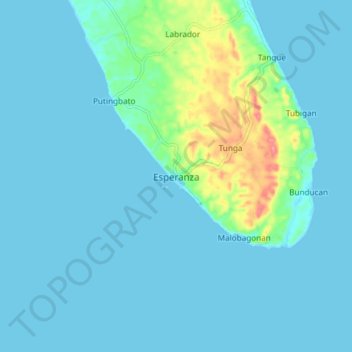 Topografische Karte Esperanza, Höhe, Relief