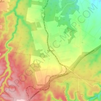 Topografische Karte Bargo, Höhe, Relief