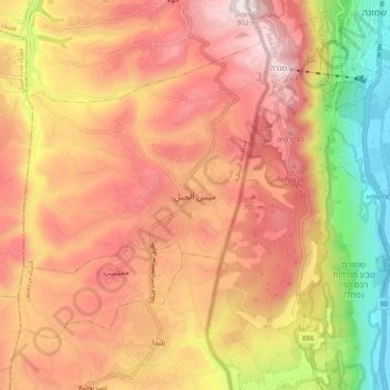 Topografische Karte Meiss Ej Jabal, Höhe, Relief
