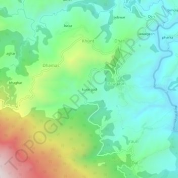 Topografische Karte kurai gad, Höhe, Relief