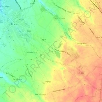 Topografische Karte Presa, Höhe, Relief