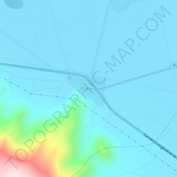 Topografische Karte Plateria, Höhe, Relief