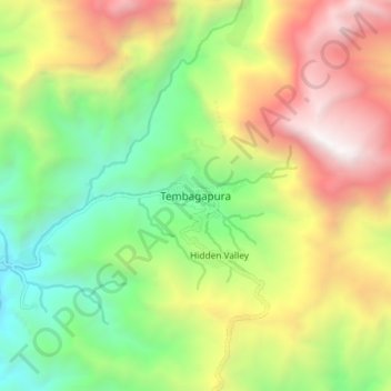 Topografische Karte Tembagapura, Höhe, Relief