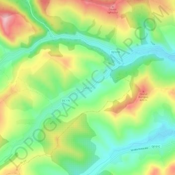 Topografische Karte Codor, Höhe, Relief