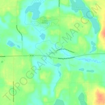 Topografische Karte Grattan, Höhe, Relief