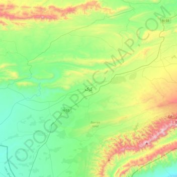 Topografische Karte Karak, Höhe, Relief