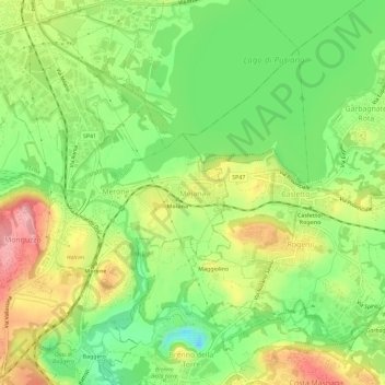 Topografische Karte Moiana, Höhe, Relief
