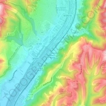 Topografische Karte La Manda, Höhe, Relief