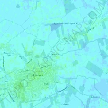 Topografische Karte Parolino, Höhe, Relief