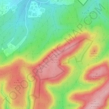 Topografische Karte Großer Humberg, Höhe, Relief