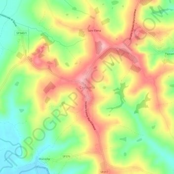 Topografische Karte Cerqueto, Höhe, Relief