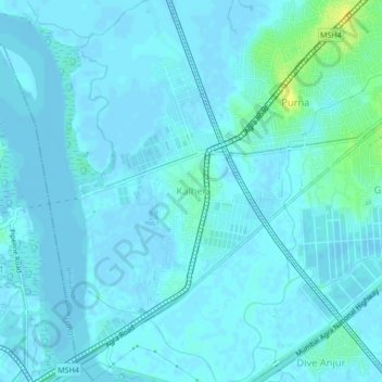 Topografische Karte Kalher, Höhe, Relief