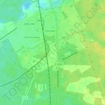 Topografische Karte Le Stade, Höhe, Relief