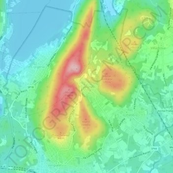 Topografische Karte Cuirone, Höhe, Relief