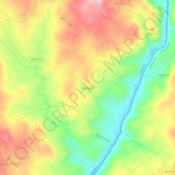 Topografische Karte Gorgoço, Höhe, Relief