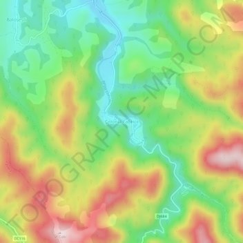 Topografische Karte Colonia Fabricii, Höhe, Relief