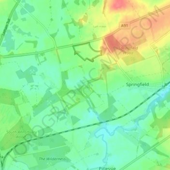 Topografische Karte Rankeilour, Höhe, Relief