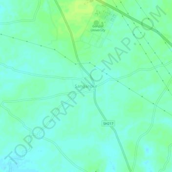 Topografische Karte Sanganpur, Höhe, Relief