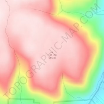 Topografische Karte Flat Top, Höhe, Relief