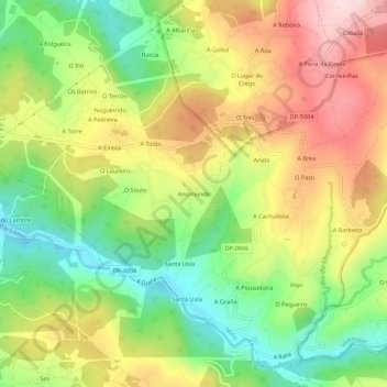 Topografische Karte Ansimonde, Höhe, Relief